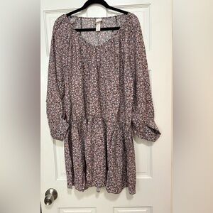 H&M Floral Long Sleeve Dress – Size Medium